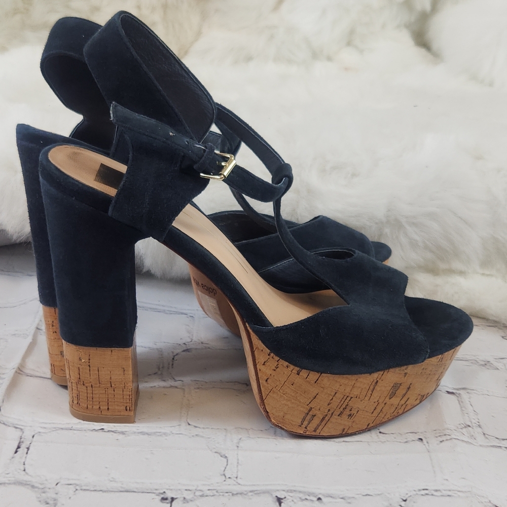 Dolce Vita Platform Baxter Suede T Strap Heels